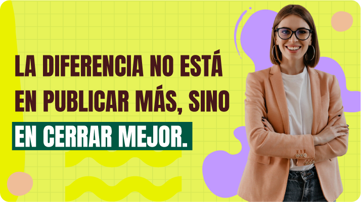 Ejecutiva inmobiliaria representando la inteligencia comercial para vender proyectos inmobiliarios con datos